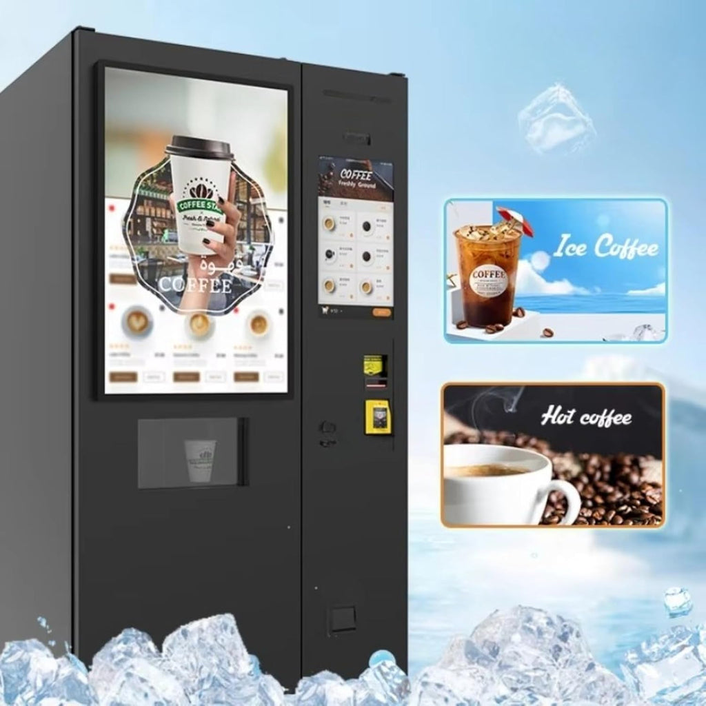 Unmanned Self-Service Coffee Vending Machine Durable Commercial Hot Drink Dispenser for 24H Vending Spots, Airports, Dorms & Clinics - User-Friendly Automated Coffee Station for High-Traffic Users