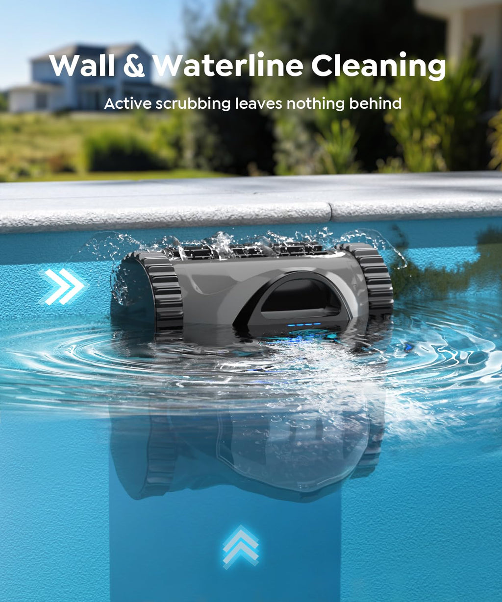 C1 Cordless Pool Cleaner Robot with 180 Mins, Powerful Triple-Motor Suction, Wall & Waterline Deep Cleaning, Smart Paths with APP, Dual-Layer Filtration, for Inground Pools (Dusk Blue)
