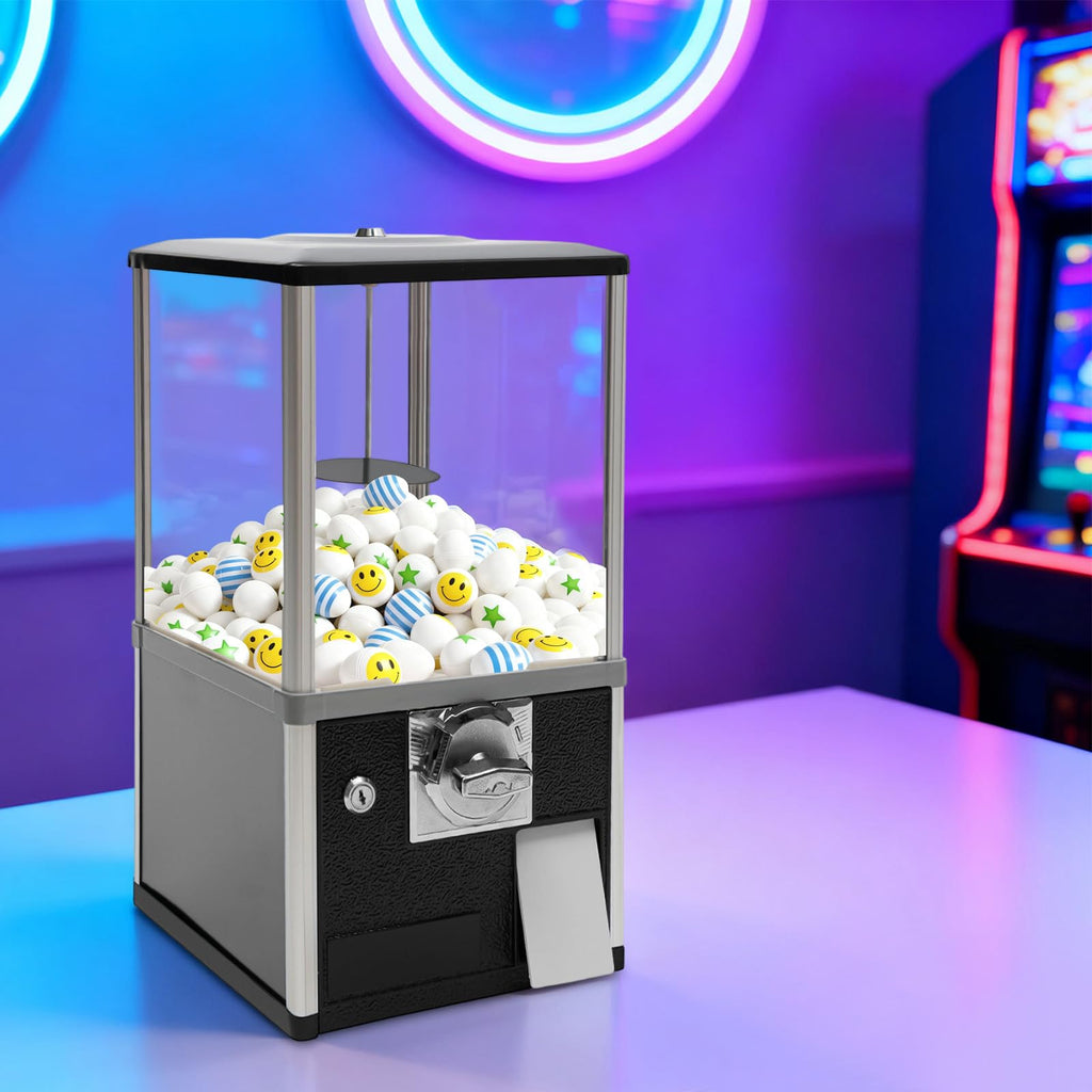 Big Capsule Vending Machine,25 Cent Commercial Vending Machine,Gumball Machine,Coin Operated Vending Machines for 1.77in Capsule,Dispenser Prize Machine for Game Stores(Blue)