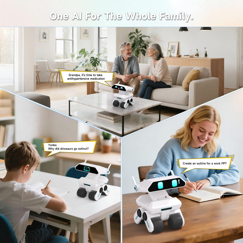 AI Robot for Kids, ChatGPT Powered Interactive Smart Companion, STEAM Educational Programmable Toy with Visual Recognition & Emotion-Aware, Personalized AI Friend for Teens Yonbo