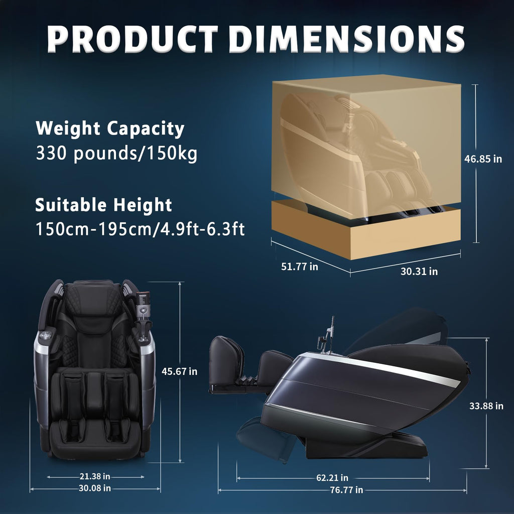 HealthRelife 4D Massage Chair Full Body, 166° Flexible Track, 18 Modes, 11 Techniques, 36 Airbag Massage, with Yoga Stretch, Foot Massage, Zero Gravity Massage Recliner（Beige）