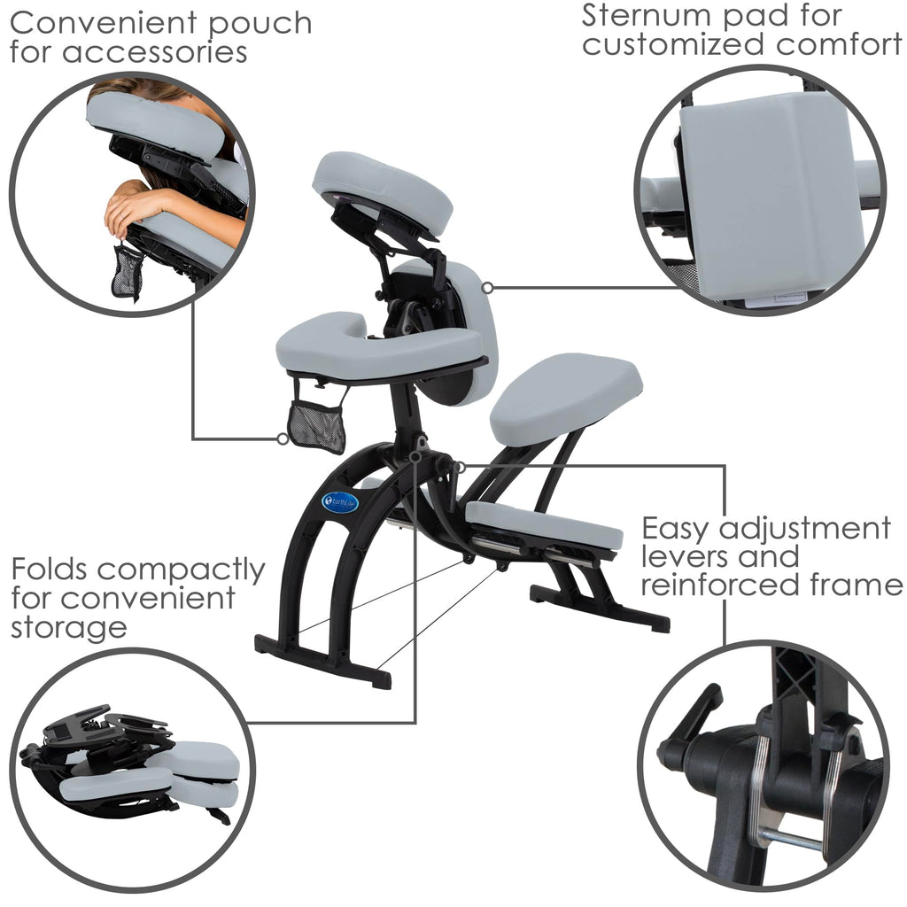 EARTHLITE Portable Massage Chair AVILA II - Premium Folding Spa/Massage/Tattoo Chair incl. Rolling Carry Case
