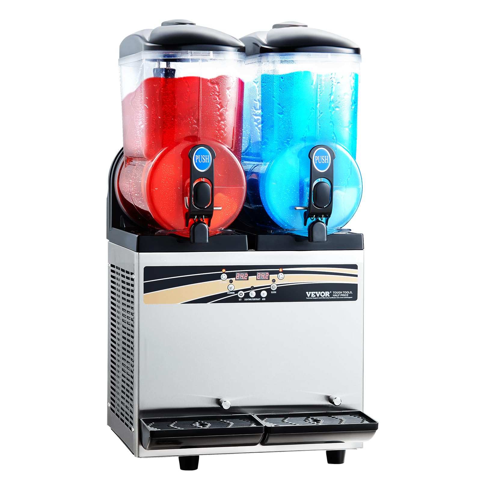 VEVOR Slushie Machine, 15L Single Tank Commercial Margarita Machine, 60 Cups Stainless Steel Margarita Smoothie Frozen Drink Machine, Slushy Machine for Home Party Restaurants Cafe Bars