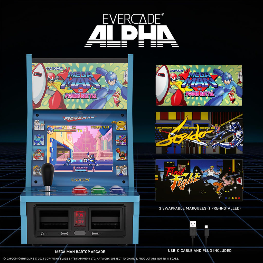 Evercade Alpha Street Fighter Bartop Arcade - Pre-assembled unit with Competition-Grade Arcade Controls + 8” High-Resolution IPS Screen