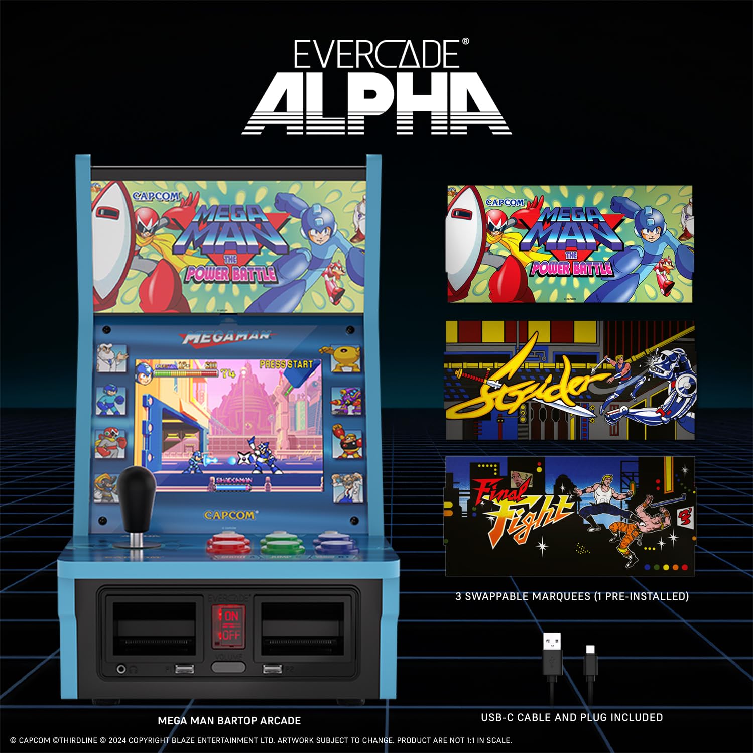 Evercade Alpha Street Fighter Bartop Arcade - Pre-assembled unit with Competition-Grade Arcade Controls + 8” High-Resolution IPS Screen