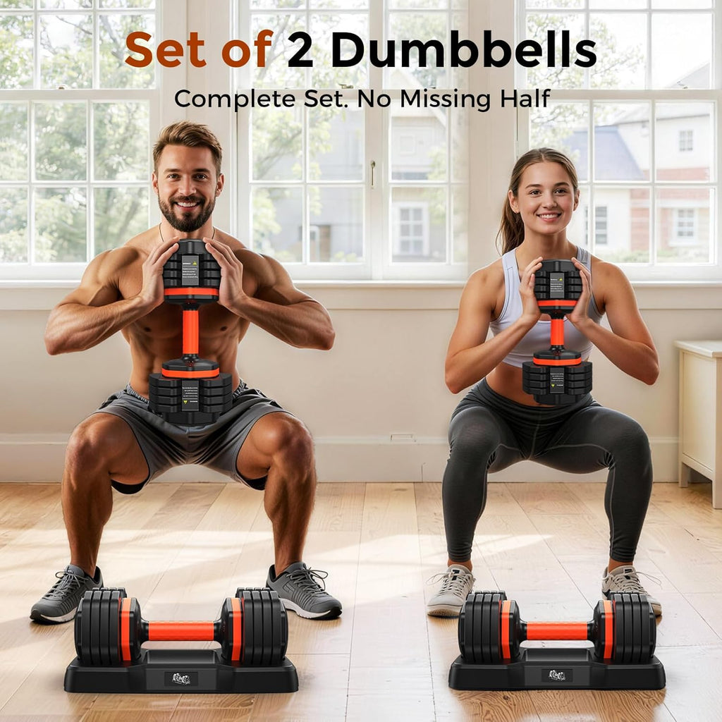 NICEPEOPLE Adjustable Weight Bench and Dumbbell Set for Home Gym, 660LBS Capacity Workout Bench with Adjustable Dumbbell Set of 2, 25LBS Pair (Total 50LBS) with Storage Box for Full Body Workouts