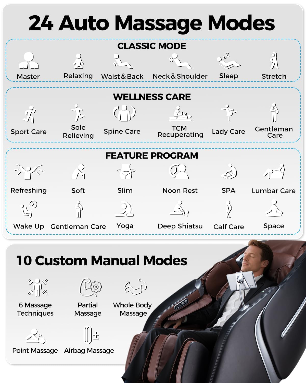 4D Massage Chair Full Body Zero Gravity Shiatsu Messager Chair-SL Track AI APP Body Scanning Heating Back Foot Recliner-Massaging Chairs for Office Home
