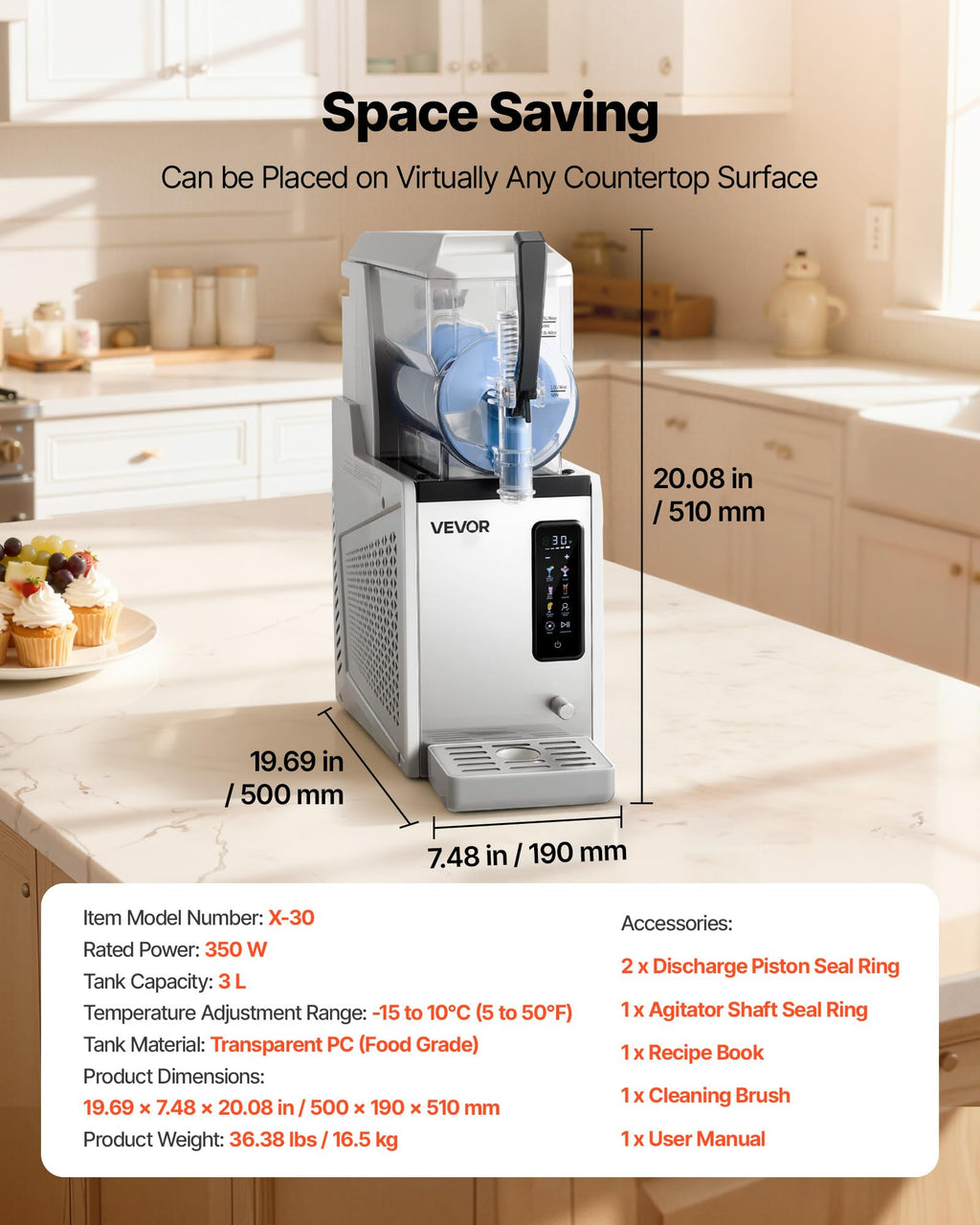VEVOR Slushie Machine, 6L/1.6Gal Commercial Slushy Maker, Frozen Drink Maker with Self-Cleaning, Margarita Machine for Restaurants Bars Party for Slushie, Margaritas, Milkshake & More