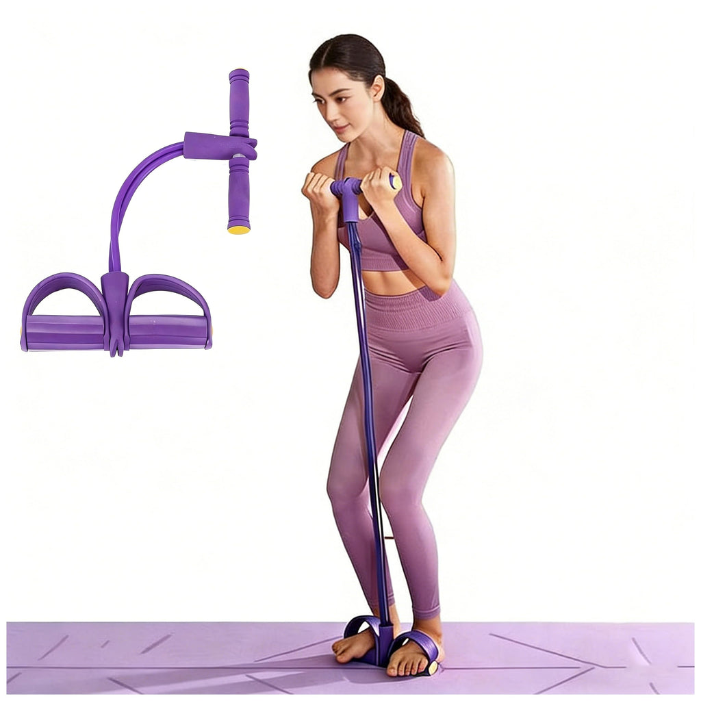 Resistance Bands with Pedal Tube & Ankle Straps, Multifunctional Elastic Rope for Full Body Stretching and Strength Training, Home Gym Equipment for Abdomen, Waist, Arm, Leg Workout
