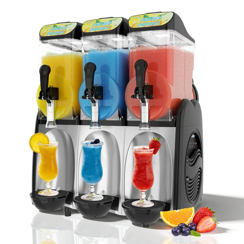 30L Commercial Slushie Machine, 2 Tank Margarita Machine, 80 Grande Cups Slushy Machine with Auto Clean, 8 Gal LED Frozen Drink Machine for Business, Mobile Bar, Party, Restaurant, 800W Fast Cooling
