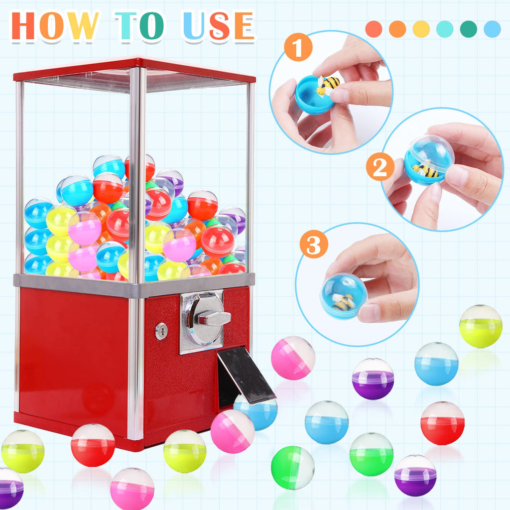 Sosation 150 Pcs 1.77 Inch Gumball Vending Machine Capsules Empty Round Plastic Containers for Prizes Party Favors (Stylish Color)