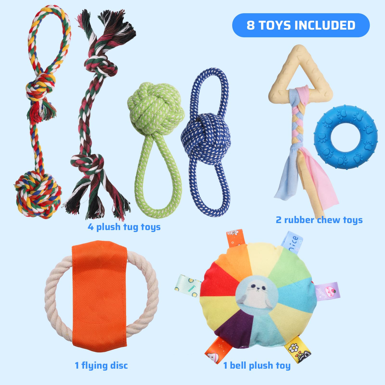Puppy Jungle Gym with 8 Hanging Toys, Interactive Puppy Play Gym for Small Dogs, Indoor Teething Relief & Sensory Training Activity Center for Puppies 0-6 Months, No Tools Assembly