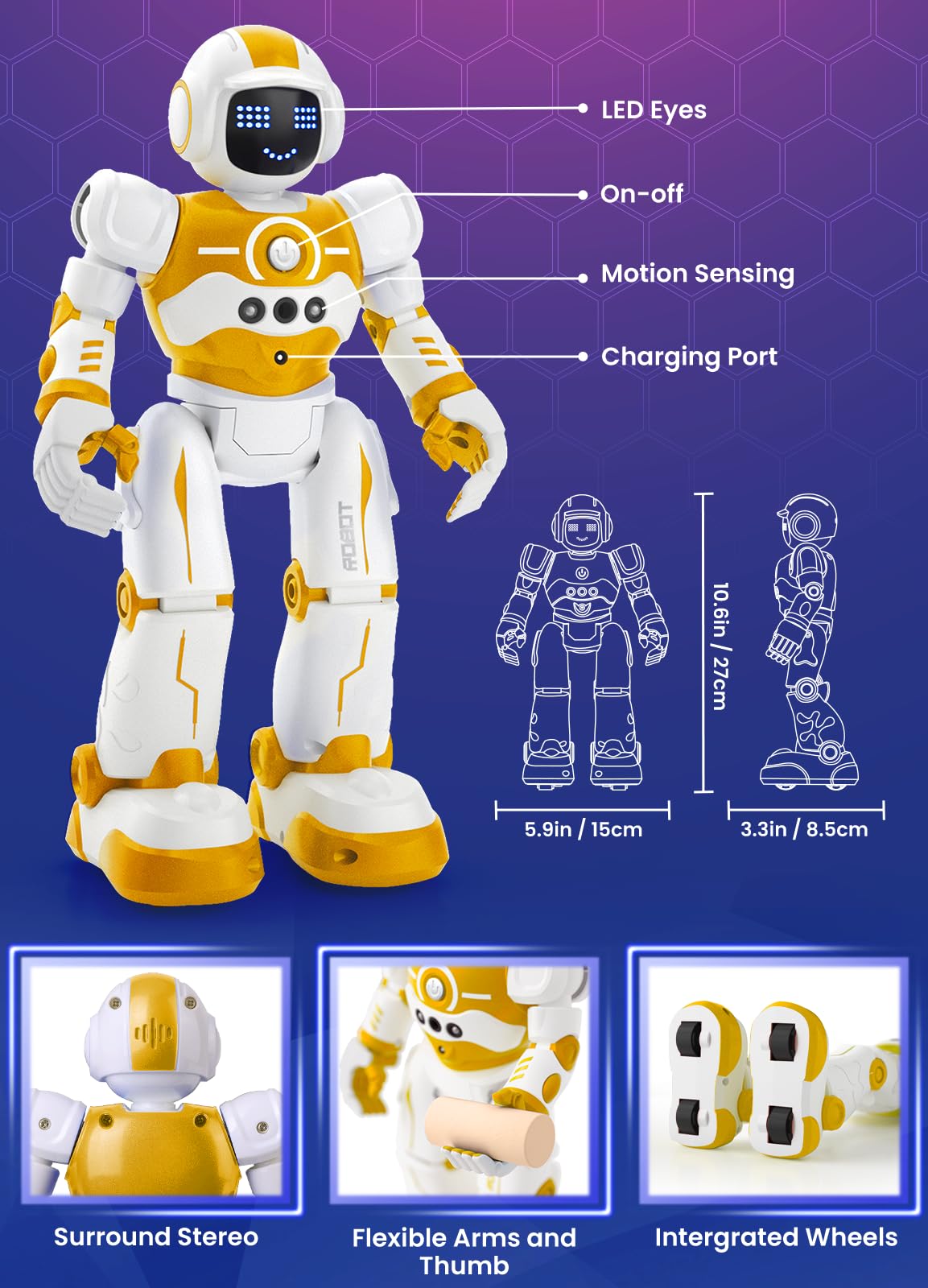 Robot Toys for Kids,Programmable Remote Control Smart Walking Dancing Robot Toy with Gesture & Sensing for Age 4 5 6 7 8 9 10 Year Old Boys for Birthday Present