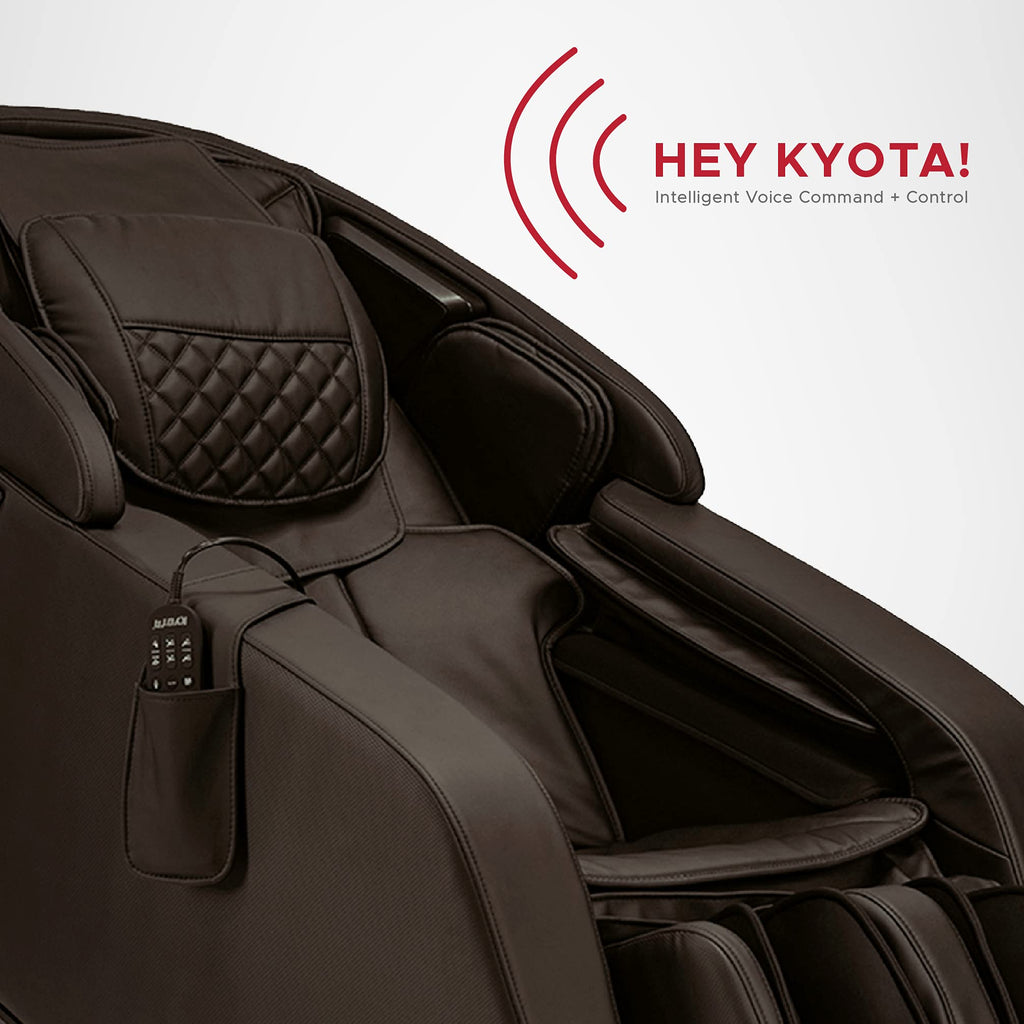 Kyota M380 Genki Massage Chair, Black, Modern Style, Zero-Gravity Recliner, Shiatsu Massage, Voice Controlled, Chromotherapy Lights, 50 x 30 x 40 inches, 200 lbs Weight Capacity