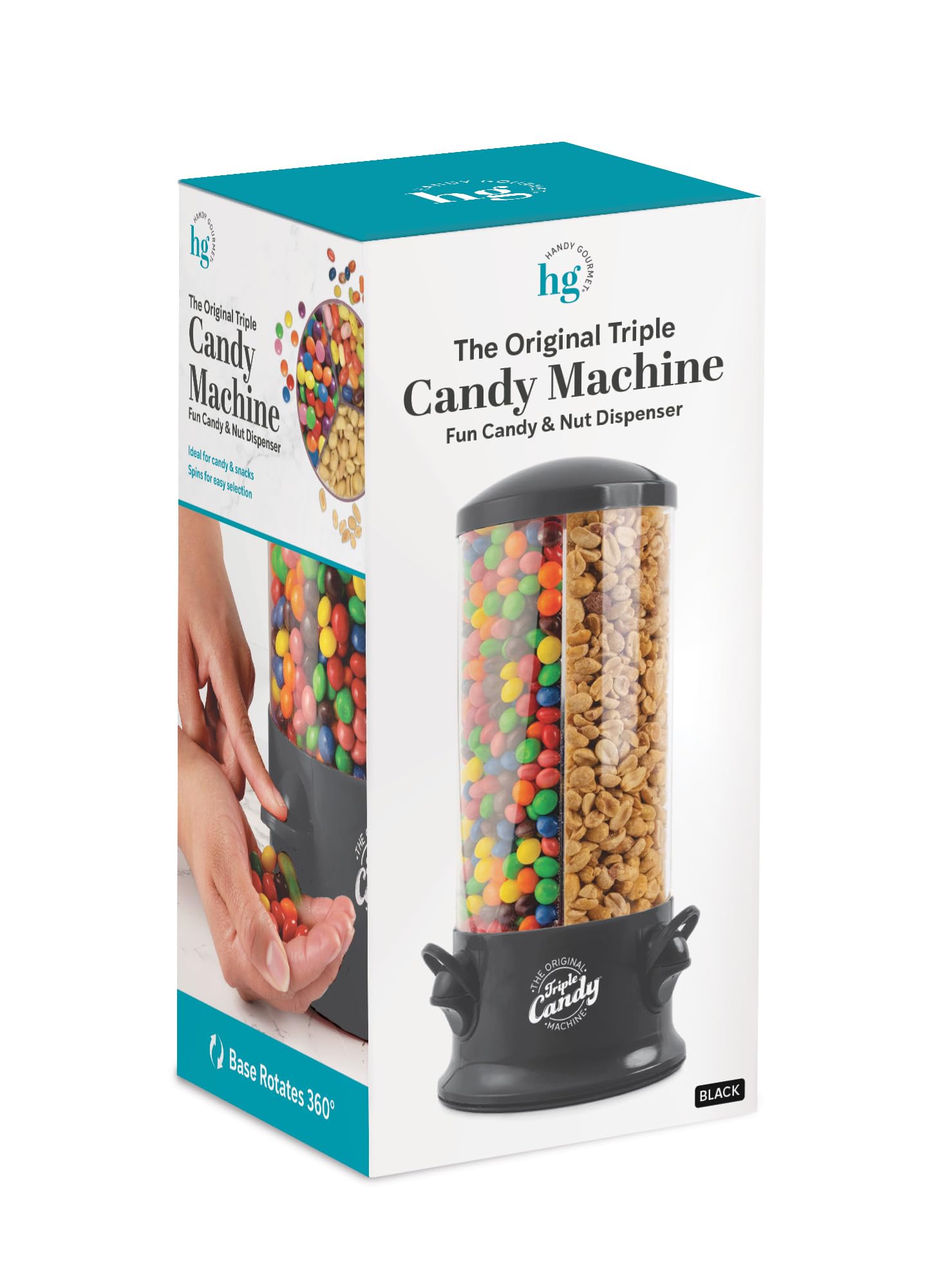 Handy Gourmet Original Triple Candy Machine-Fun Candy & Nut Dispenser-New & Improved (Pearl White), Standard (JB8450PWHI)