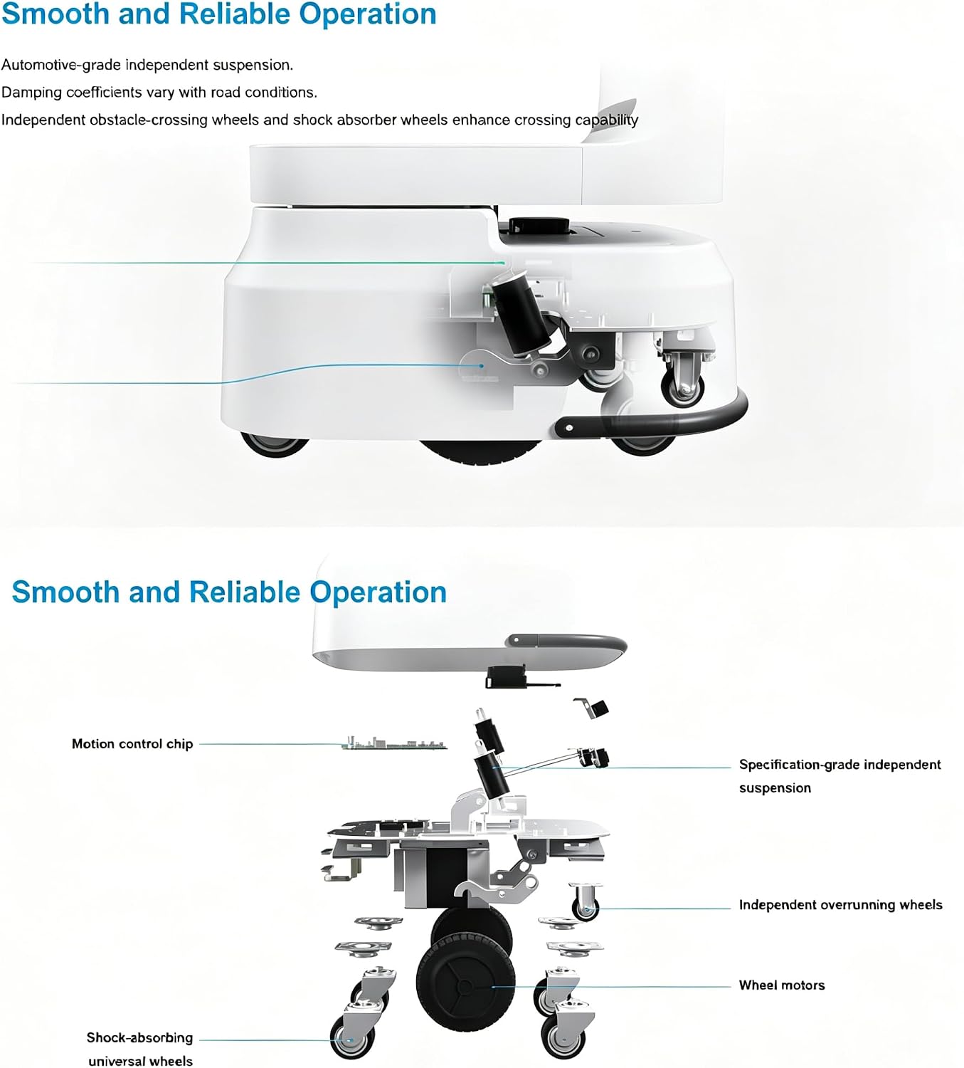 Food Delivery Robot, Autonomous Restaurant Robot Waiter with Smart Navigation Obstacle Avoidance, Commercial Multi Tray Serving Robots for Restaurant Hotel Hospital