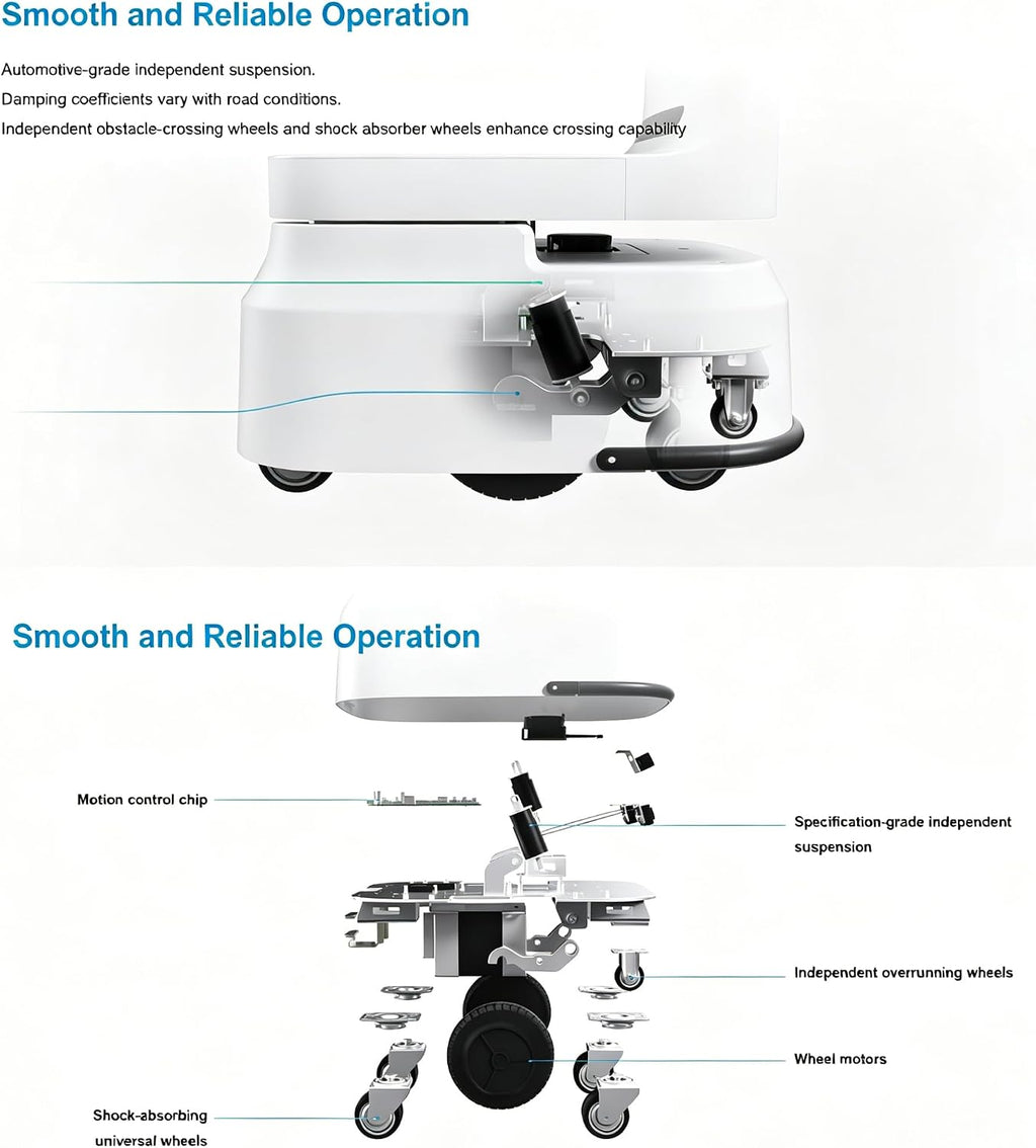 Commercial Smart Food Delivery Robot, Restaurant Service Robot Waiter with Multi Layer Trays, Autonomous Mobile Robot for Food Serving, Hotel Service, Hospital Delivery