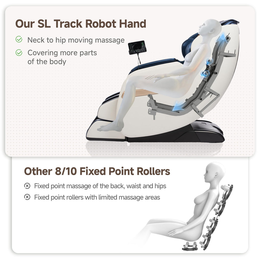 Real Relax 2026 Upgraded 2D SL-Track Massage Chair,Recliner Full Body Zero Gravity with 8 Auto Modes and Upgraded LCD Screen,Added Voice Broadcast,Headrest Cushion,Child Lock and Pause Button,Black