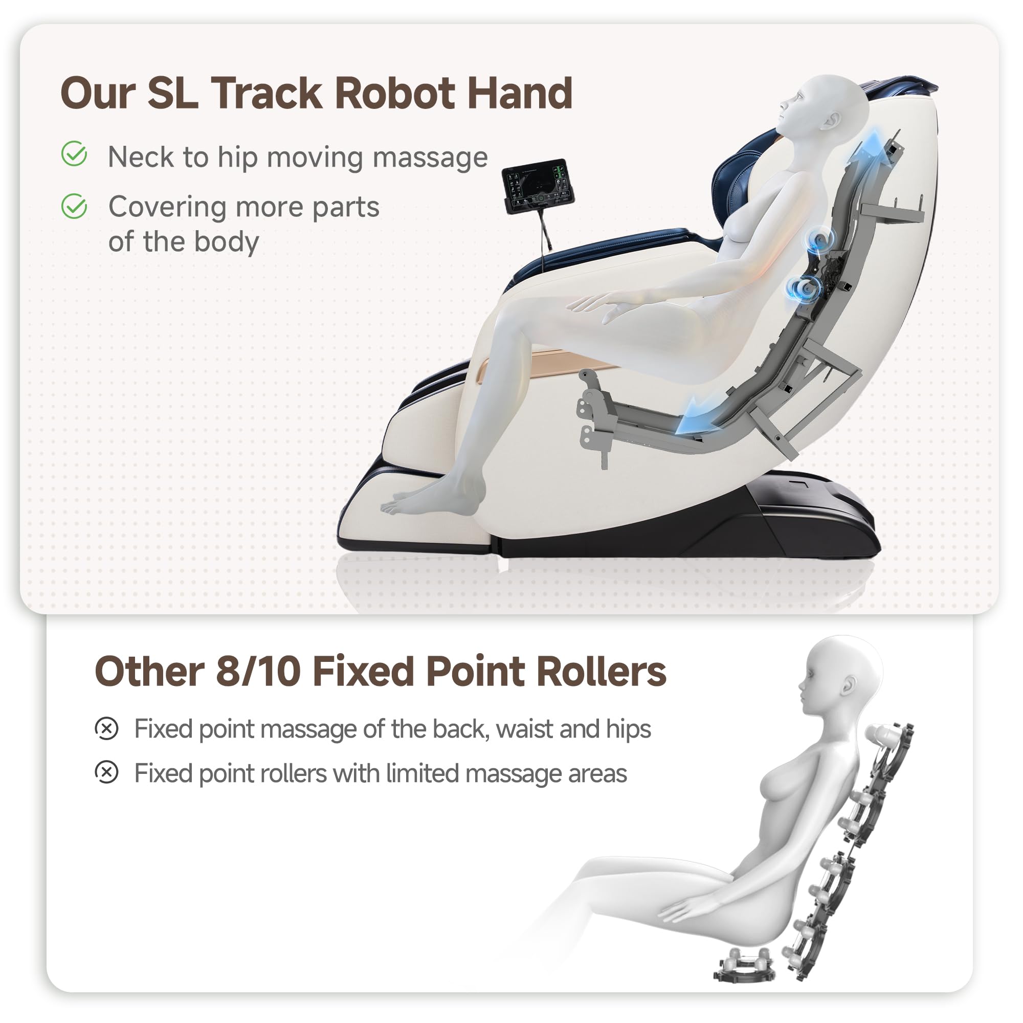 Real Relax 2026 Upgraded 2D SL-Track Massage Chair,Recliner Full Body Zero Gravity with 8 Auto Modes and Upgraded LCD Screen,Added Voice Broadcast,Headrest Cushion,Child Lock and Pause Button,Black
