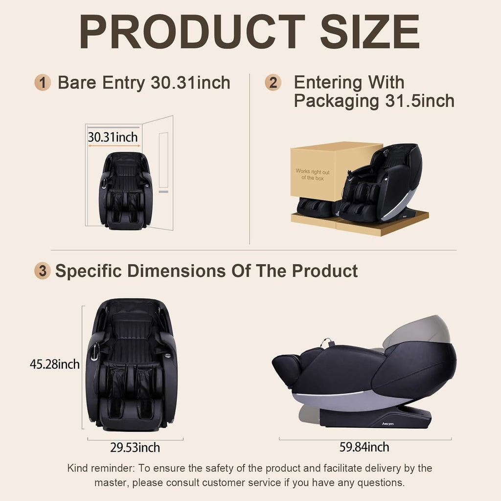4D Massage Chair Full Body, 20 Modes Zero Gravity Massage Chair with 53.15 Inches SL Track, Foot Massage, Neck and Shoulder Massage, Shiatsu, Bluetooth Speaker, Home, Navy Blue