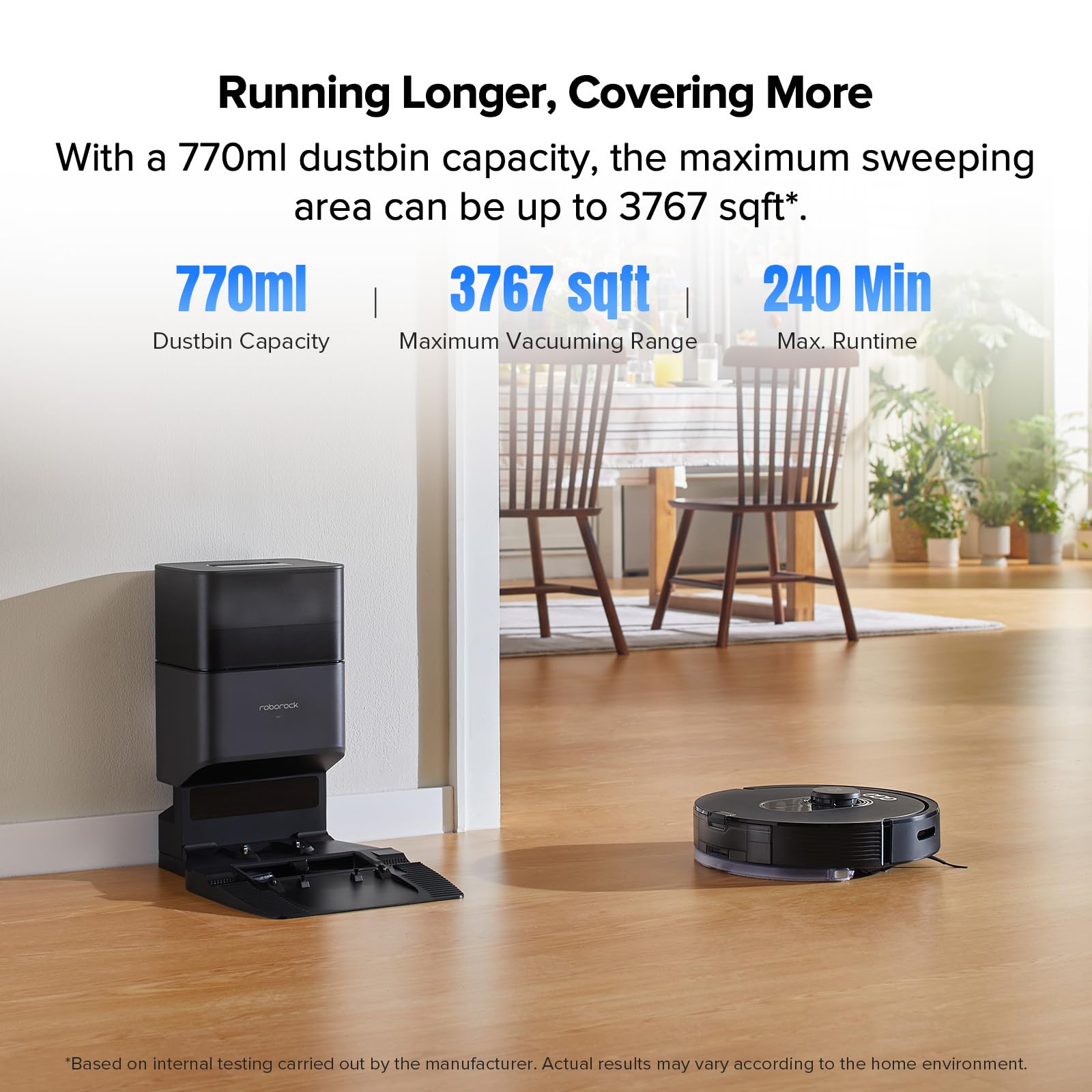 roborock Saros 20 Robot Vacuum and Mop, 36,000 Pa, 3.46 in Double-Layer Threshold, 3.14’’ Ultra Slim, Zero-Tangle, 212°F Hot Water Wash, AI Powered Smart Cleaning for Carpet, 300+ Obstacle Avoidance