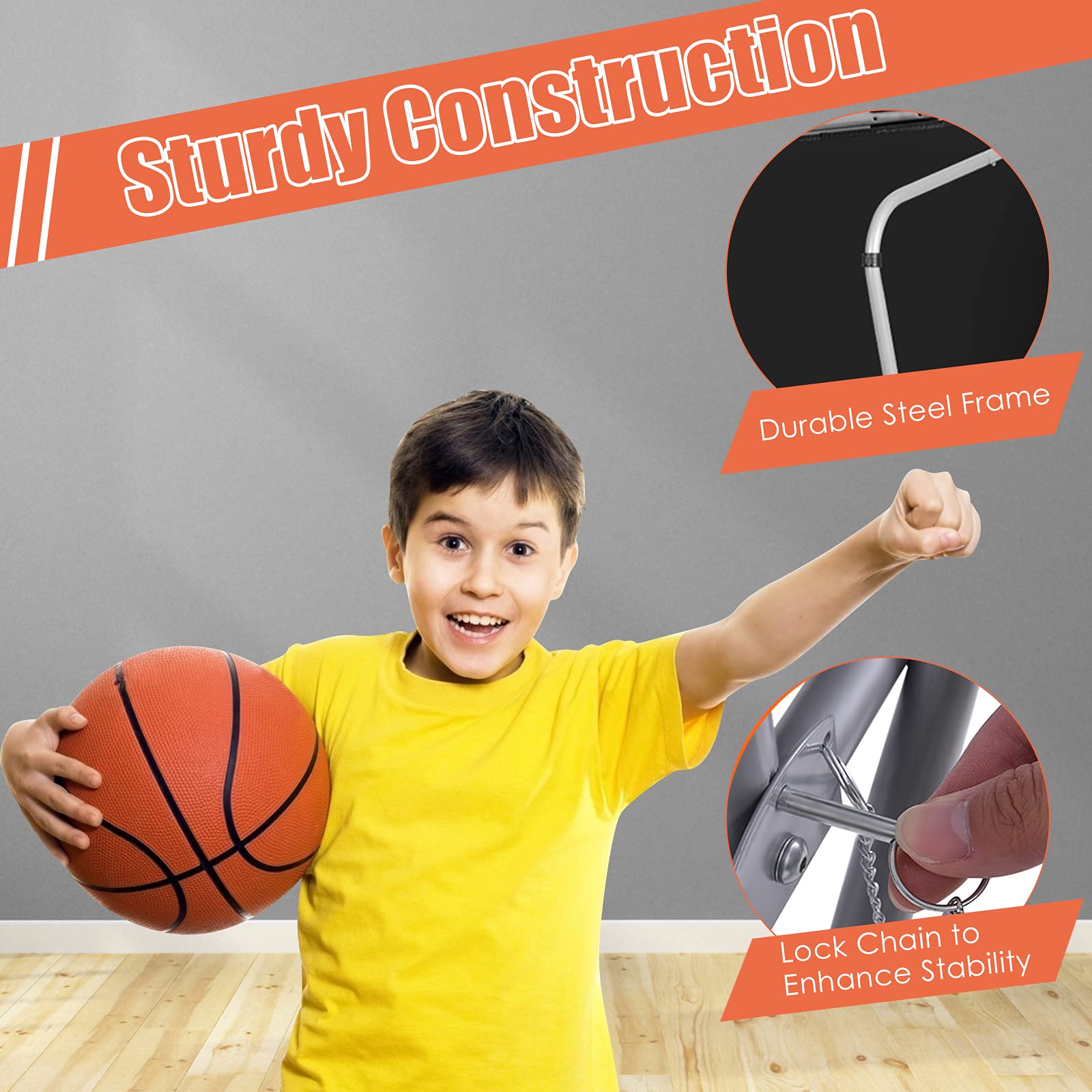 Giantex Foldable Basketball Arcade Game, 8 Game Options, Electronic Double Shot 2 Player w/ 4 Balls and LED Scoring System, Indoor Basketball Game for Kids, Adults