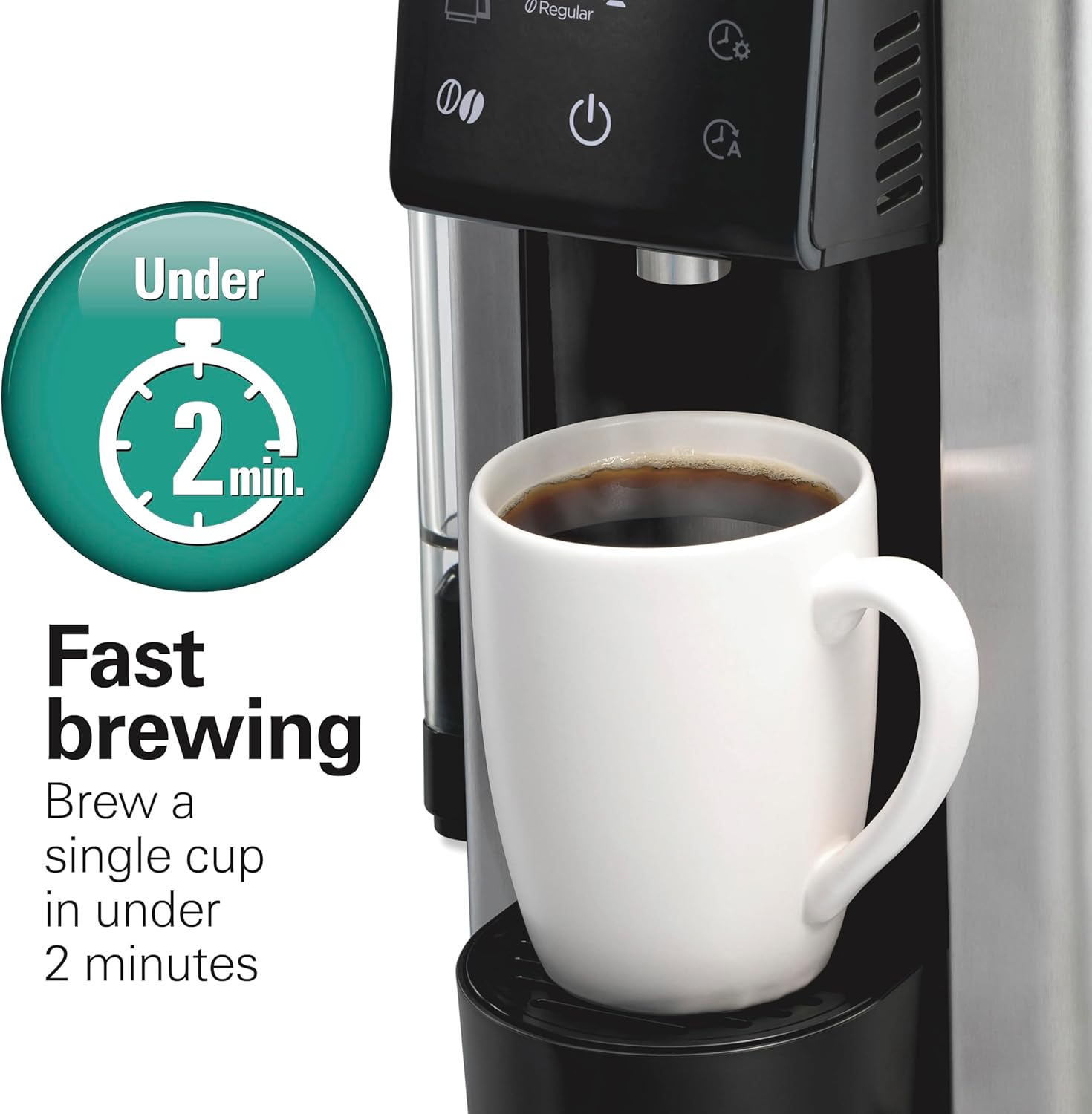 Hamilton Beach Flexbrew Advanced 5-in-1 Programmable 12 Cup Drip and Single Serve Hot & Iced Coffee Maker with Movable 60 oz Reservoir, Pod Packs and Grounds, Fast Brewing, Black