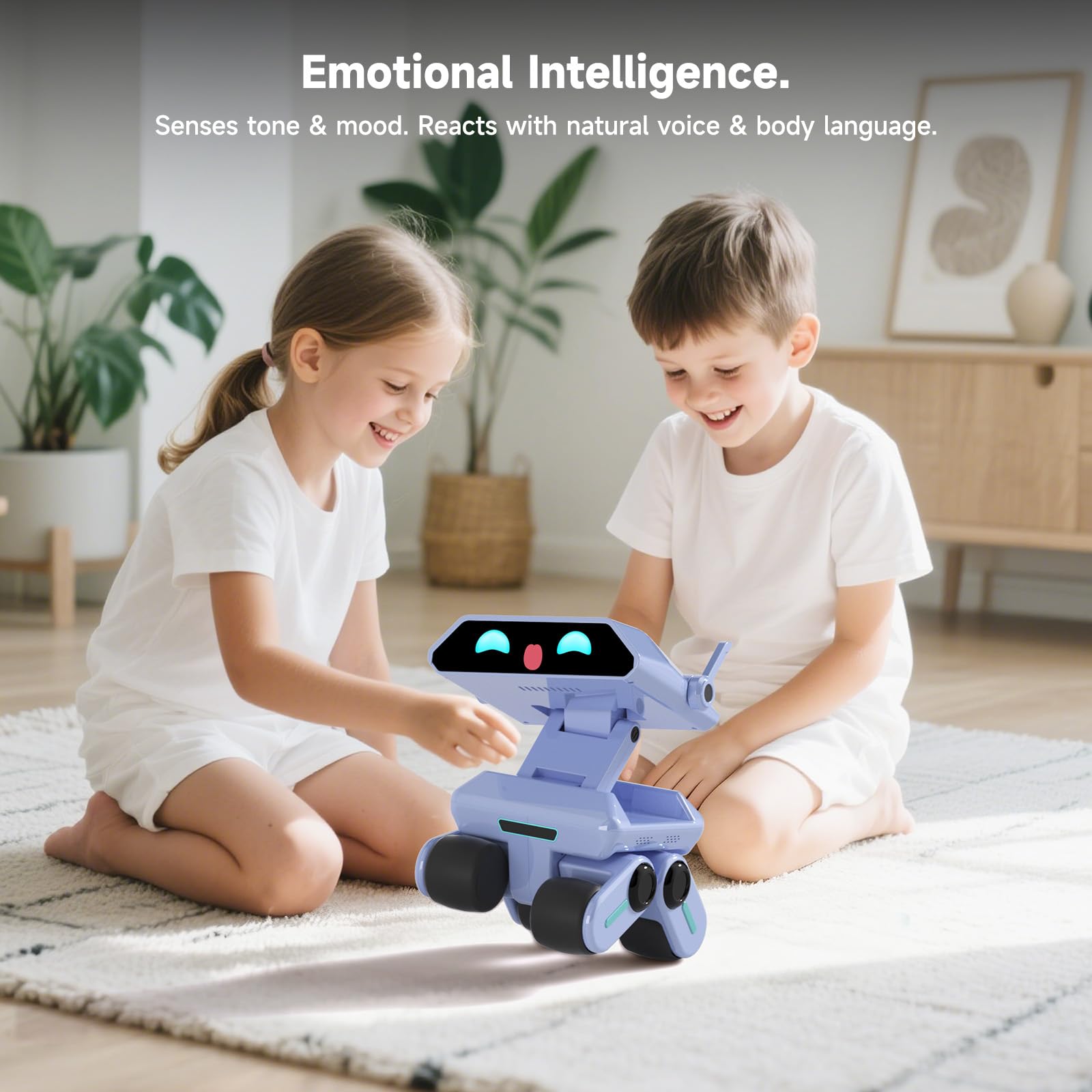 AI Robot for Kids, ChatGPT Powered Interactive Smart Companion, STEAM Educational Programmable Toy with Visual Recognition & Emotion-Aware, Personalized AI Friend for Teens Yonbo