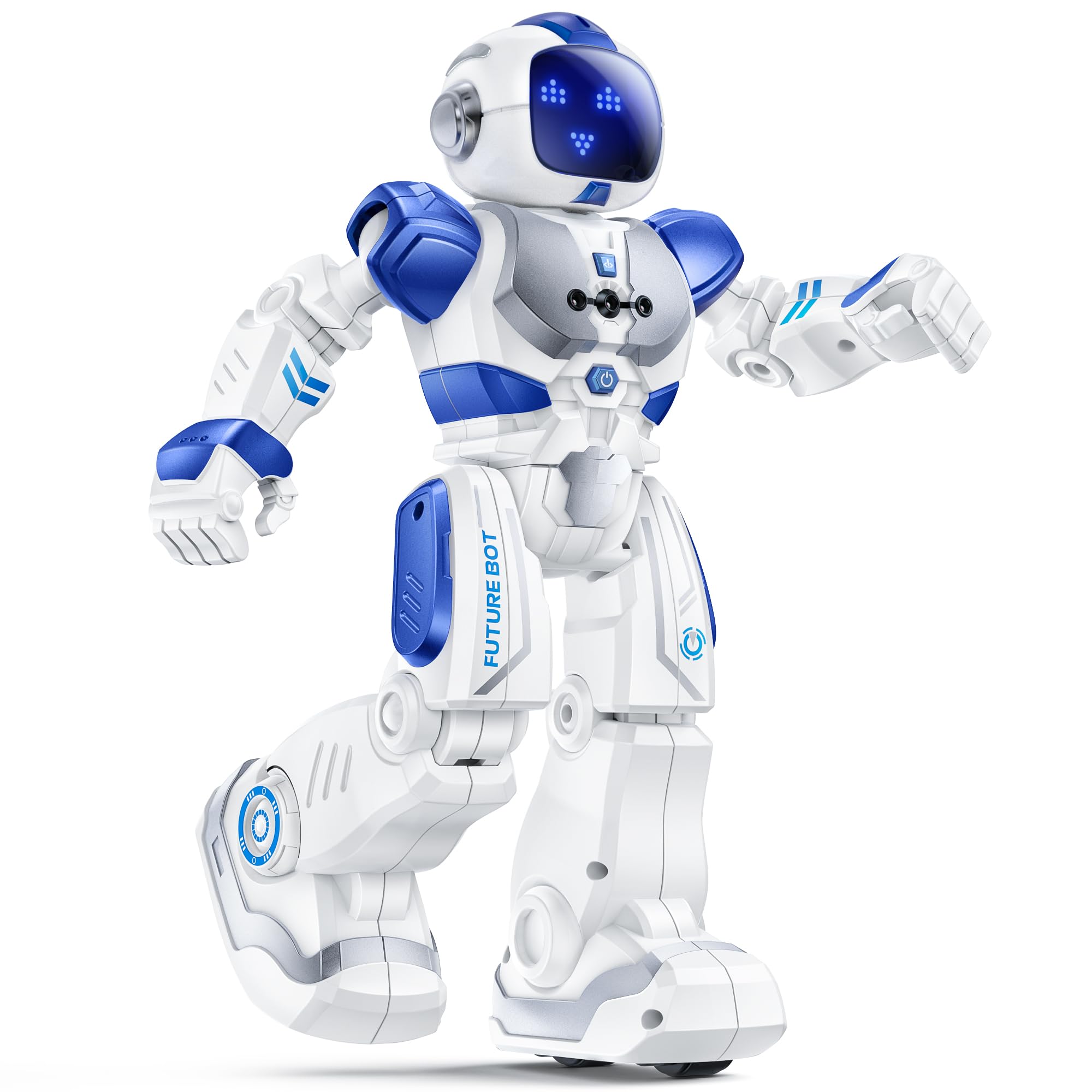 Ruko 6088 Robot Toys for kids, Programmable Remote Gesture Sensing & APP Control, Interactive LED Face, Dancing Singing Rechargeable Smart Robot, Birthday Present for Age 3-6 Year Old Boys Girls, Blue