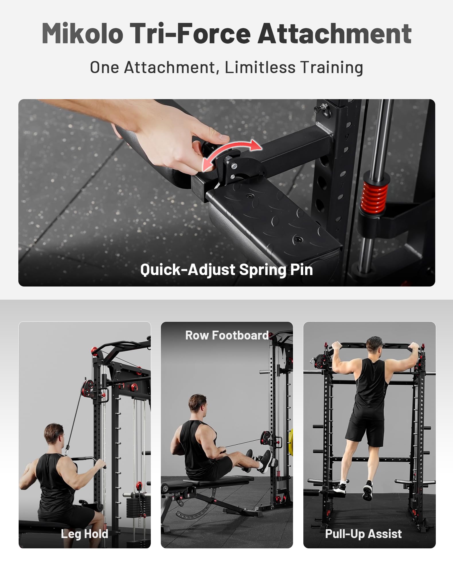 Mikolo M4 2.0 Smith Machine, All-in-One Home Gym Power Cage with LAT Pulldown & Cable Crossover, Squat Rack for Full Body Workouts