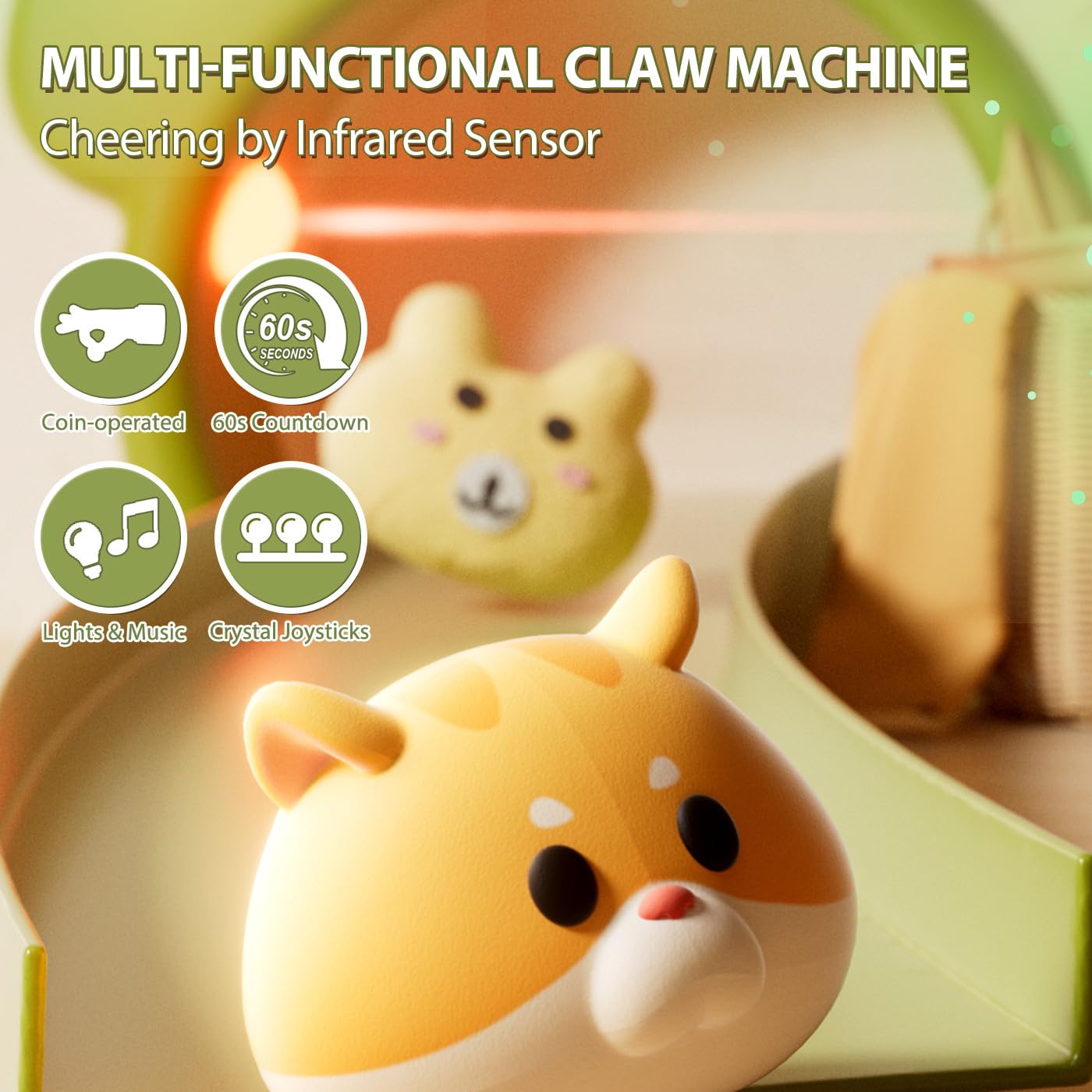 ORANGE OCEAN Large Claw Machine for Kids,Unicorns Toys Claw Machine for Girls,Mini Arcade Game with Prizes Toys,Kids Vending Machine Age 6-8 8-10,Christmas Party Birthday Gift for Girls Boys