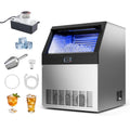 VEVOR Commercial Ice Maker Machine with Pump, 360 lbs/24h with 85 lbs Storage Capacity, Built-in/Freestanding/Under Counter, Stainless Steel Ice Maker with LED Display & Self-Cleaning, for Home Bar