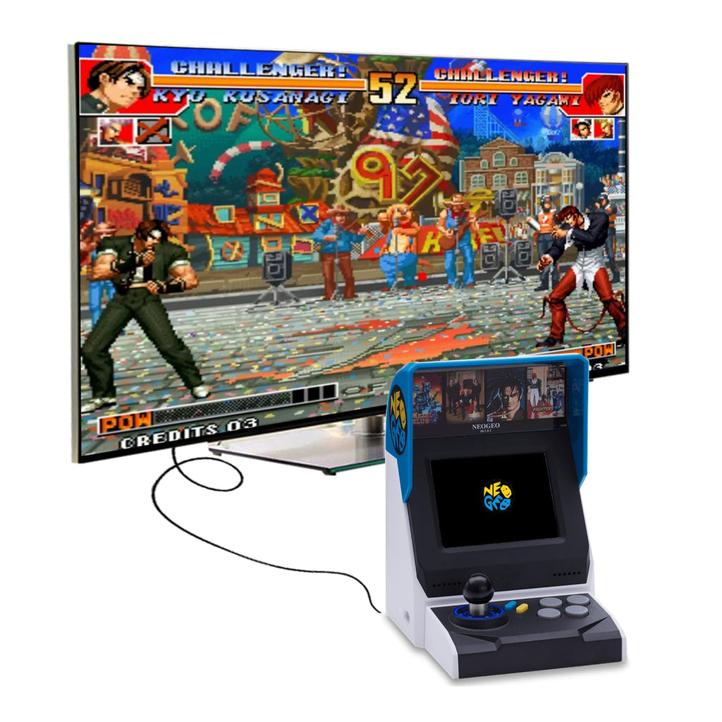 SNK 40th Anniversary NEOGEO MINI Arcade Console, 3.5" Screen with 40 Classic Games(KOF/Metal Slug Series), TV Output Compatible, Dual Controller Ports, Mini Arcade Collector's Edition Gift Set