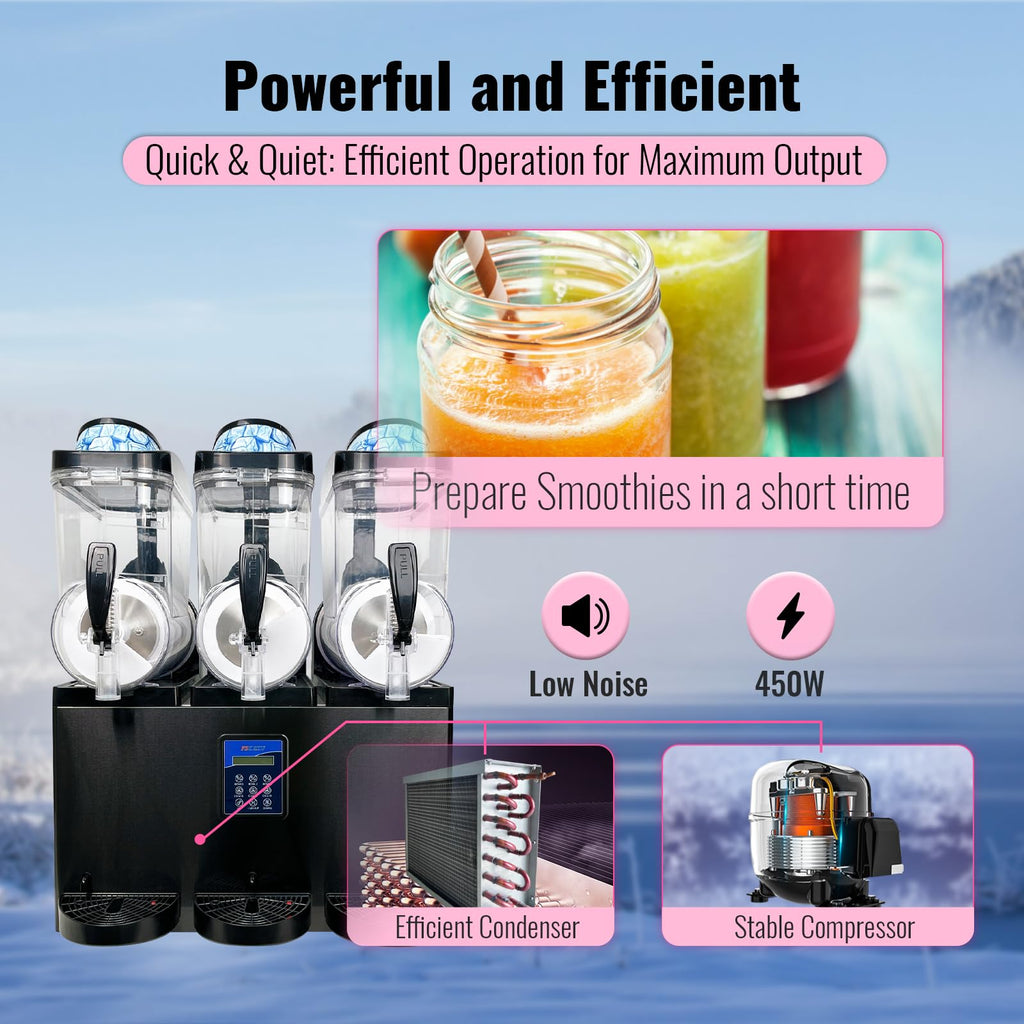 12 Gal Slushie Machine Commercial, 2 Modes 1200W 45L, Margarita Machine Slushie Maker, Stainless Steel for Home Restaurant Bar 115V 60Hz