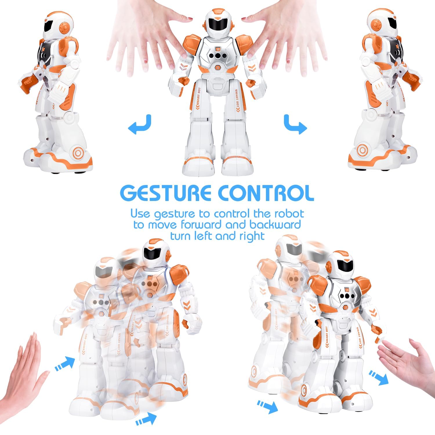 KingsDragon Robots Toy for Kids, RC Gesture Sensing Toy, Interactive Walking Singing Dancing Robot Birthday Presents for Boys Girls Age 6 7 8 9 Years Old