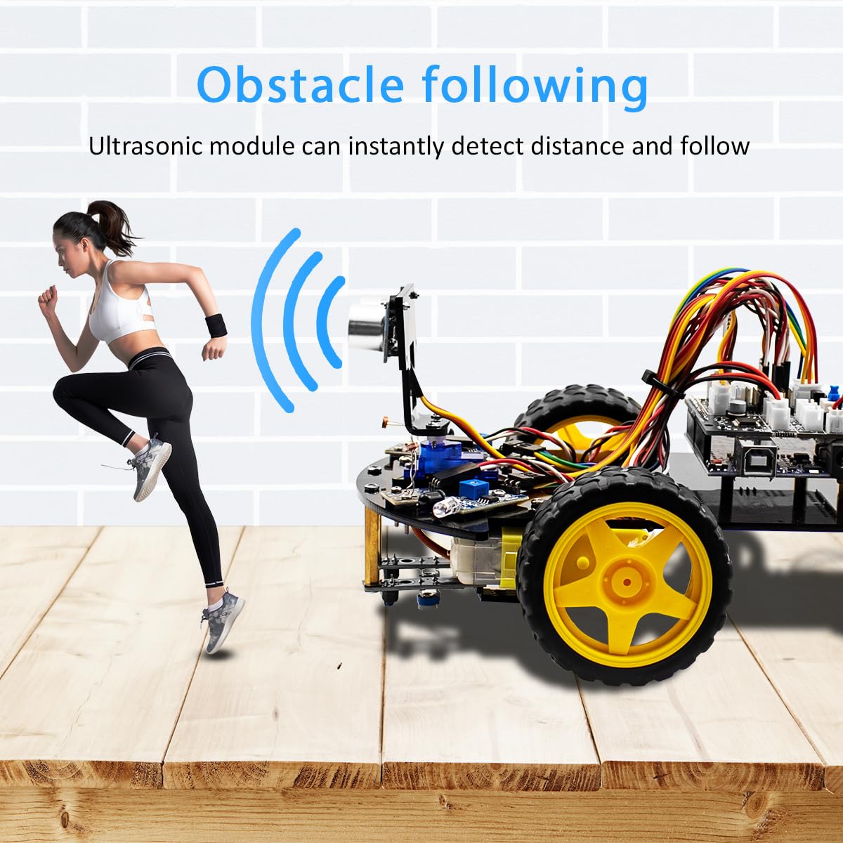LAFVIN 2WD Smart Robot Car Kit with R3 Board, Ultrasonic Sensor, L298N Motor Driver, IR Remote Control, Obstacle Avoidance STEM Educational DIY Kit for Beginners