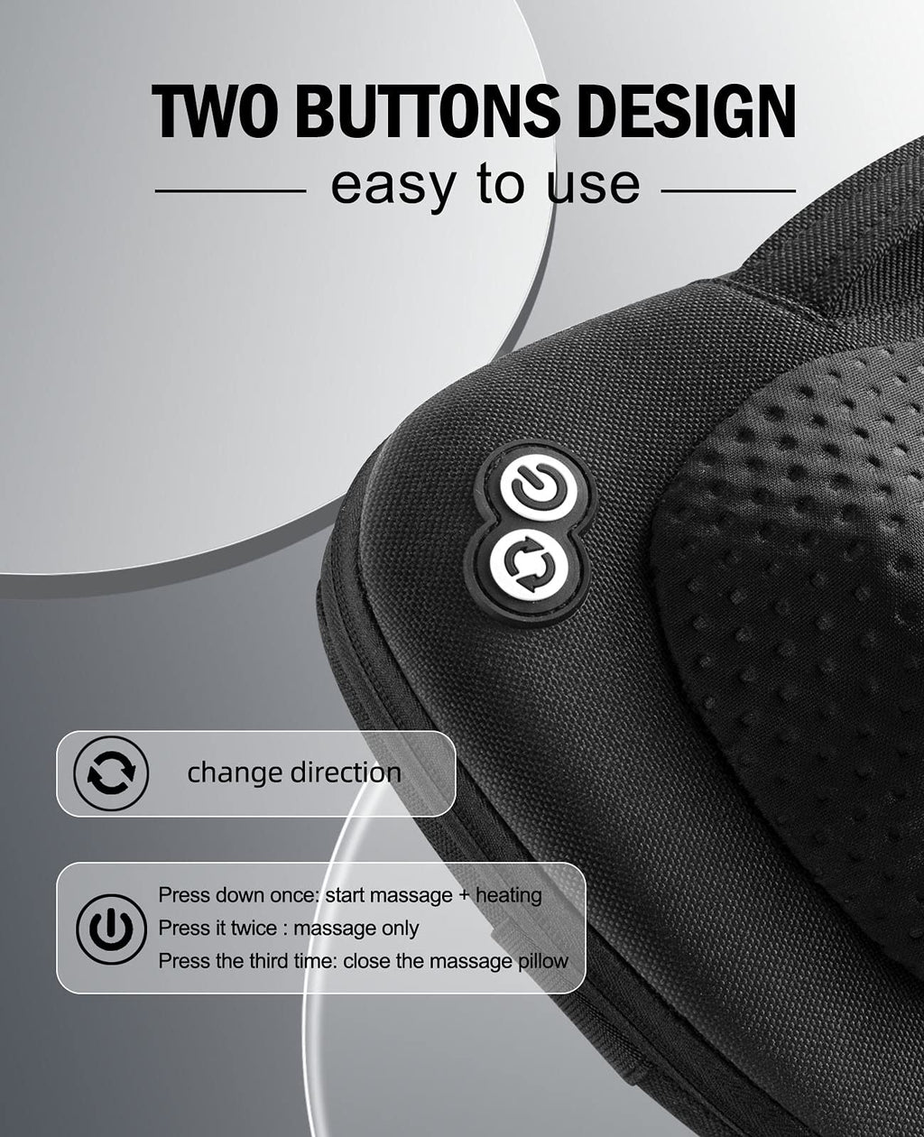 VIKTOR JURGEN Fathers Day Dad Gifts, Shiatsu Back Massager with Heat – Deep Tissue Massage for Neck, Shoulder, Back Pain Relief, Electric Kneading 3D Massage Pillow Gifts for Men Women Mom, Christmas