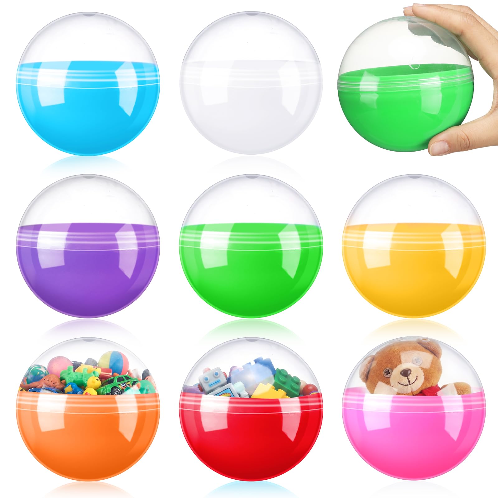 Sosation 150 Pcs 1.77 Inch Gumball Vending Machine Capsules Empty Round Plastic Containers for Prizes Party Favors (Stylish Color)