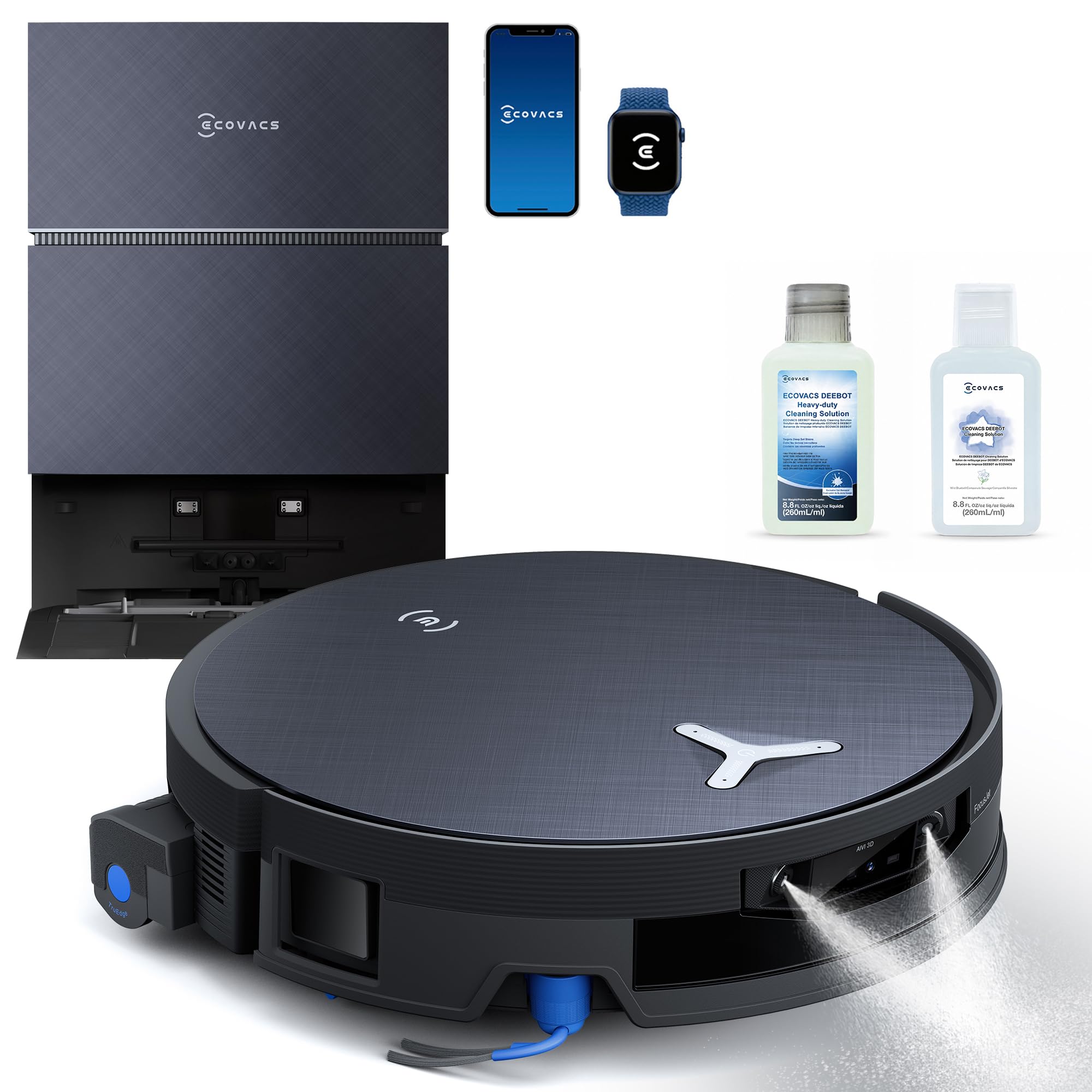 ECOVACS DEEBOT X12 PRO Omni Robot Vacuum and Mop, 22000Pa Suction, FocusJet Pre-Spray, Bagless Dust Station, OZMO Self-Washing Mop, TruEdge Cleaning, ZeroTangle, Perfect for Pet Hair & Carpets