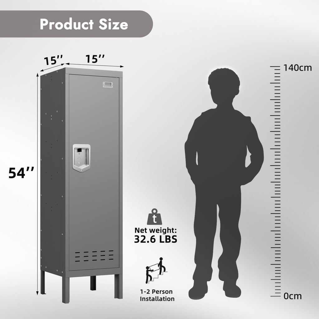 BUTISOW Metal Lockers - 66" Height Steel Lockers for Employees with 5 Door Storage Locker with Card Slot for Employees Gym School Home Office Garage - Assembly Required