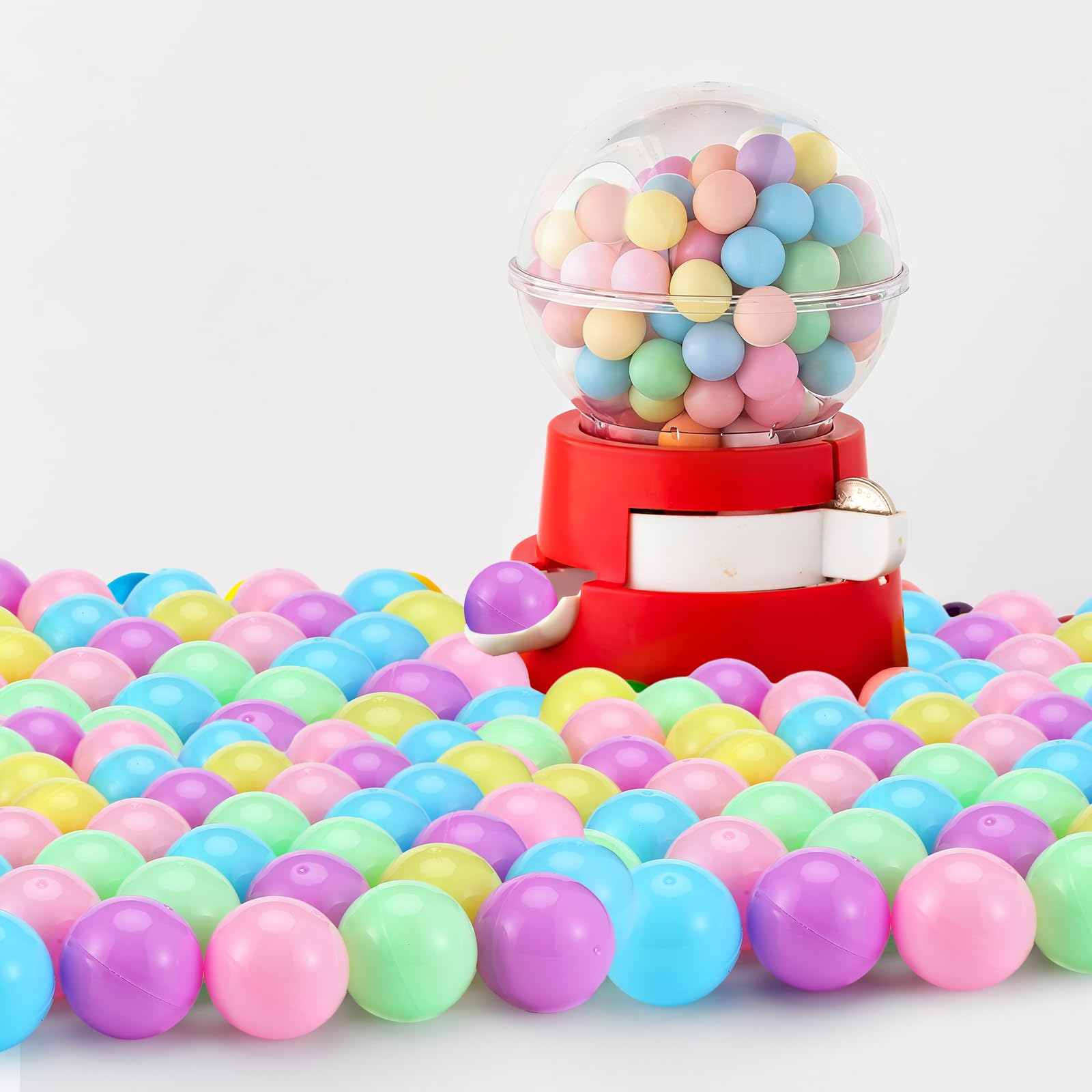 Sosation 150 Pcs 1.77 Inch Gumball Vending Machine Capsules Empty Round Plastic Containers for Prizes Party Favors (Stylish Color)