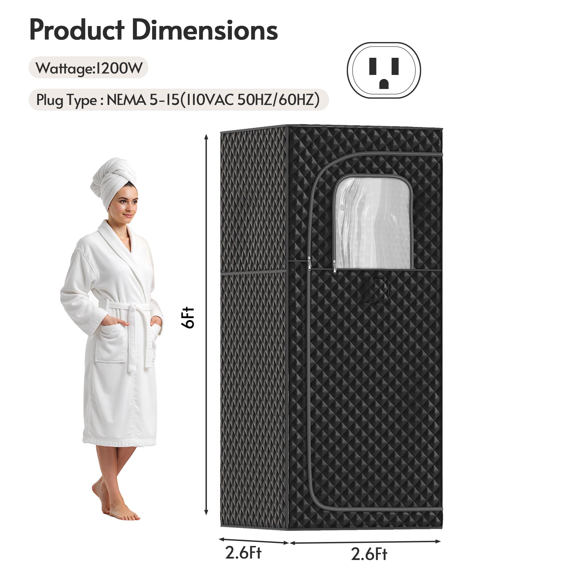 1 Person 5.2Ft Mini Infrared Sauna, 7 Color Full Spectrum Wood Dry Sauna. Canadian Hemlock Indoor Saunas with 1240W 20Min Fast Heating & Music Speakers for Home & Gym (28 Lx35 Wx63 H)