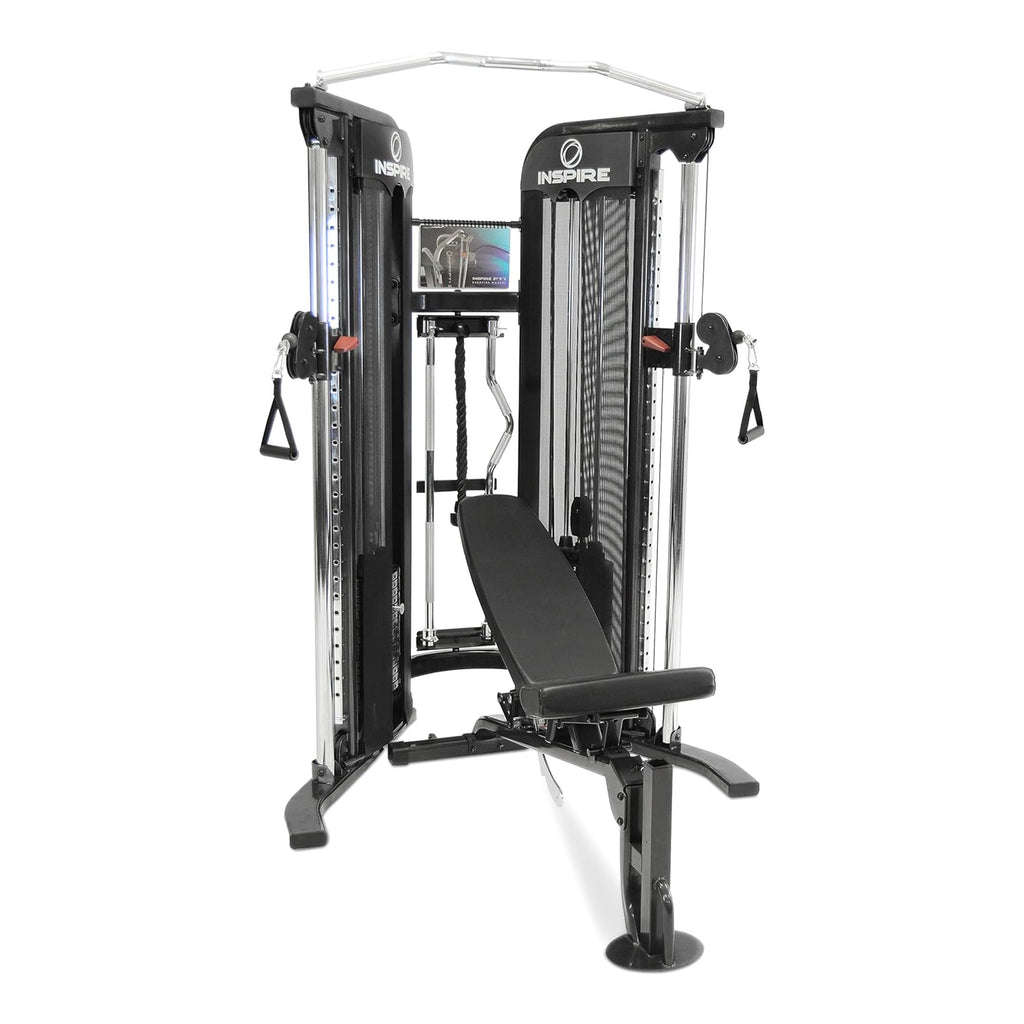 Inspire Fitness FTX Functional Trainer - Compact at Home Workout Machine with Accessories - Space Saving Design - Home Gym Cable Machine and Two 165 lb Weight Stacks