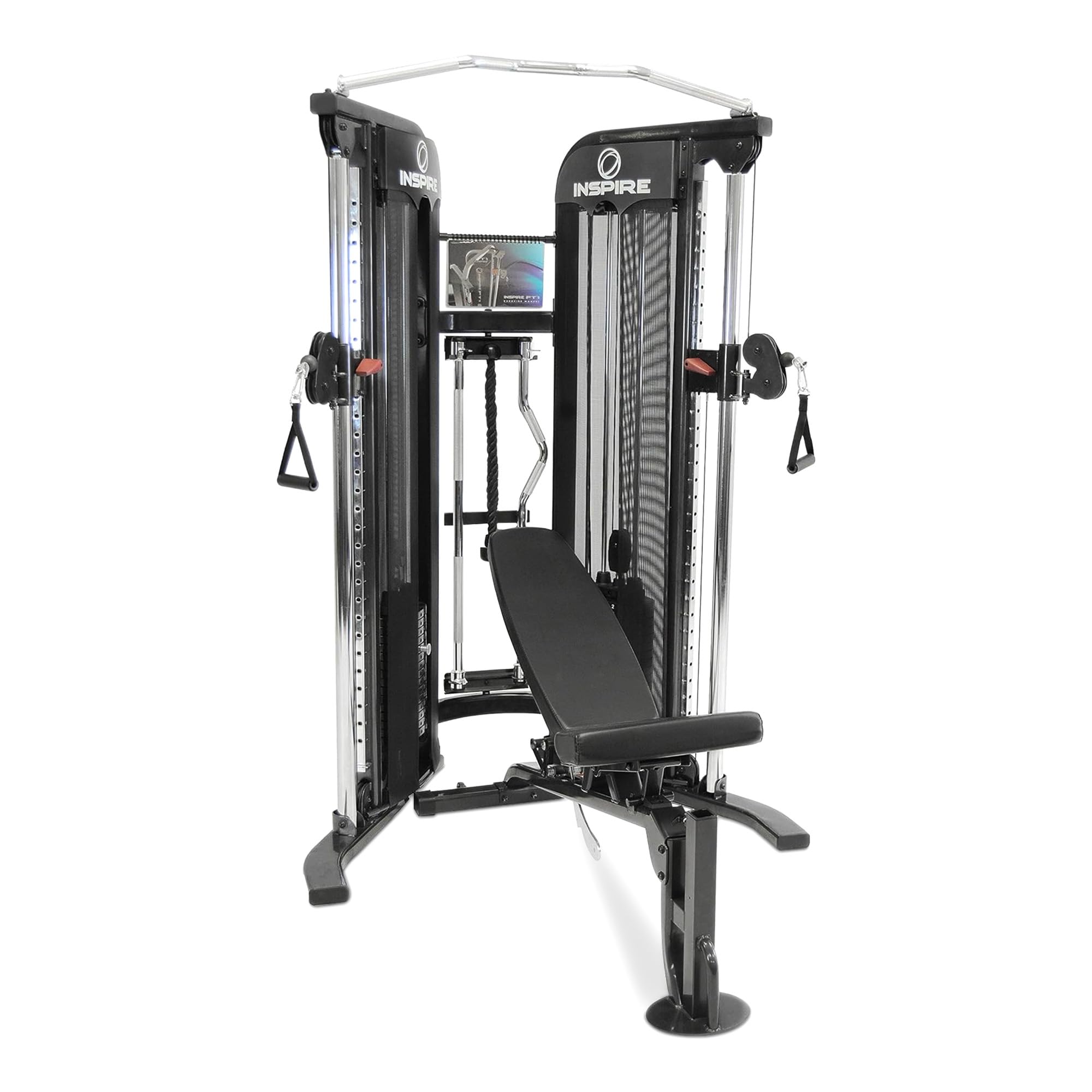 Inspire Fitness FTX Functional Trainer - Compact at Home Workout Machine with Accessories - Space Saving Design - Home Gym Cable Machine and Two 165 lb Weight Stacks