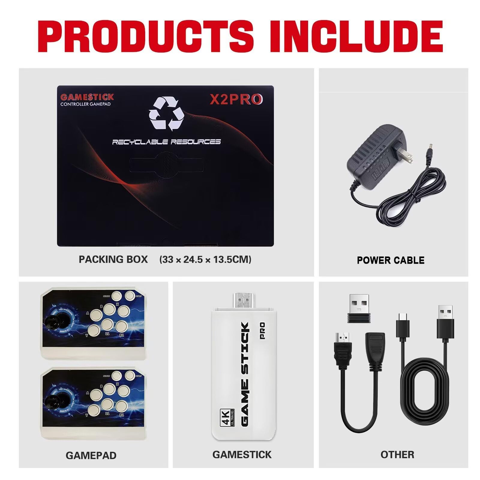 [39800 Games in 1] Pandora Box 3D Game Stick, Double Wireless Joystick Arcade Console, Plug and Play Arcade Game Machine, Compatible PC & Projector & TV