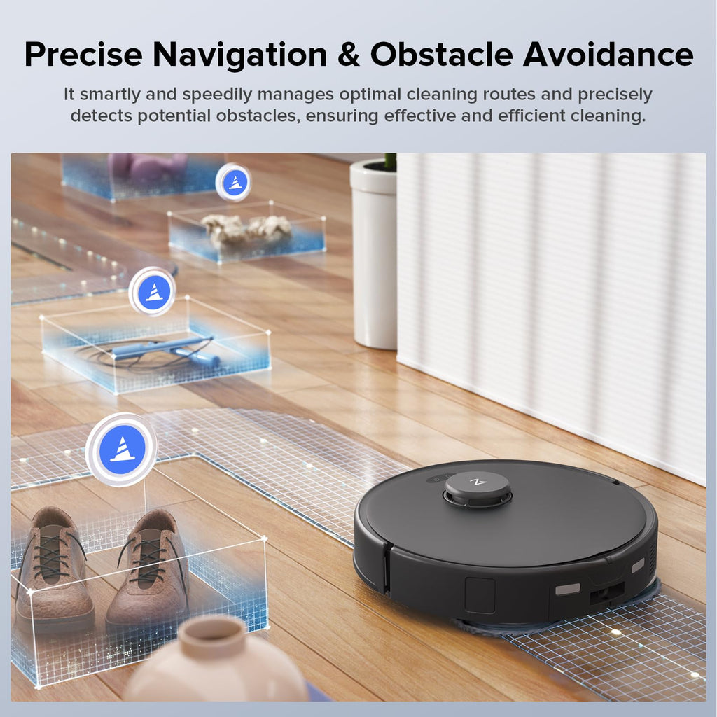 roborock Qrevo Edge 2 Robot Vacuum and Mop, 25,000Pa, 3.14'' Ultra-Slim, Zero-Tangle, AI Object Recognition, 176℉ Hot Water Mop Washing & Auto-Drying, Carpet & Pet Hair, FlexiArm Edge Cleaning