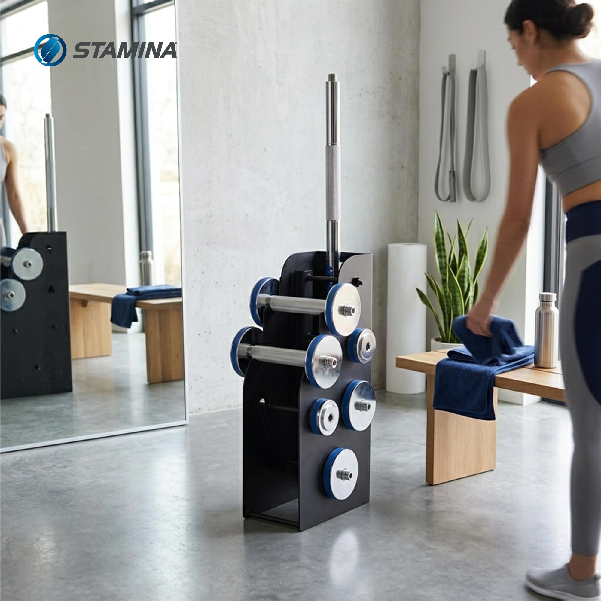 müüv Adjustable Barbell Set – 2-in-1 Dumbbell & Barbell System for Home Gym, 5–40 lb Weight Set with Plates & Handles – Compact Strength Training Equipment for Men & Women