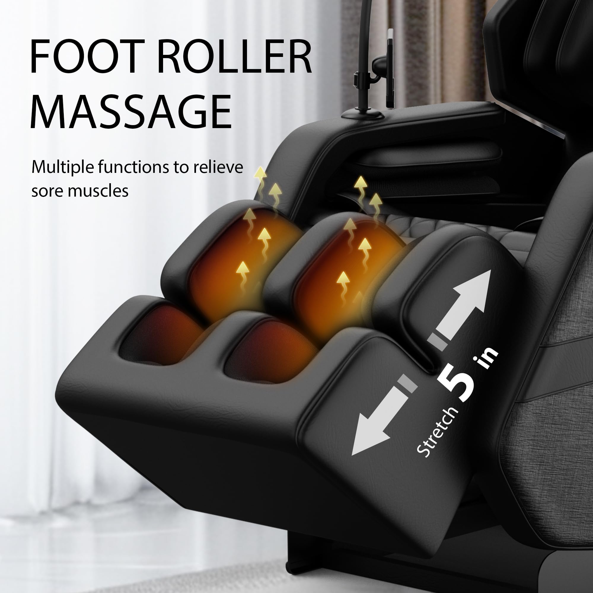 2026 Massage Chair Full Body, Zero Gravity Massage Chair with Auto Modes, Airbag Massage, 6 Fix Point Rollers, Foot Massage, Heating, Touch Screen Controller, Home Massage Chairs