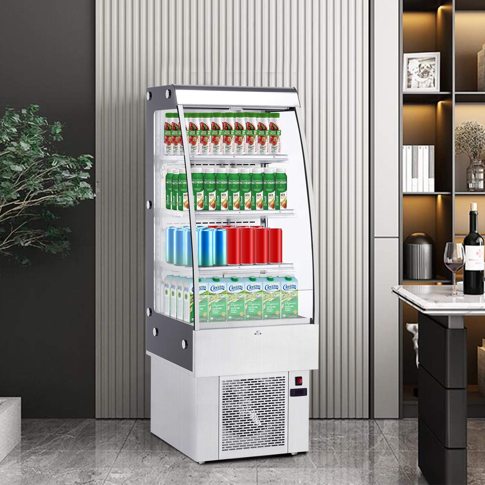 IDEALHOUSE Commercial Refrigerator, Commercial Merchandiser 26.8 Cu Ft Refrigerator, Refrigerator with 2 Glass Door and LED Light, Large Business Cooler for Home Restaurant Grocery Stores