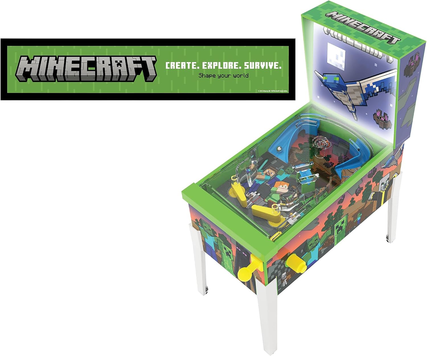 Minecraft: Mini Arcade Pinball - Deluxe Collector Series, Lights & Sounds, Classic Tabletop Game, Skill Shot Challenges, Licensed Toy, Adults-Kids 3+
